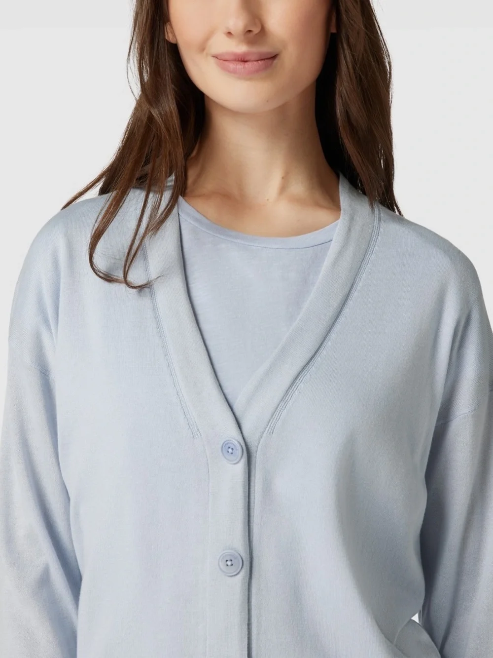 Armedangels Odinaa Cardigan Classic V Neck Button Up Relaxed Light Blue Small - Picture 2 of 11